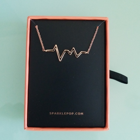 Sparklepop Jewelry Sparklepop Heartbeat Rose Gold Necklace Poshmark